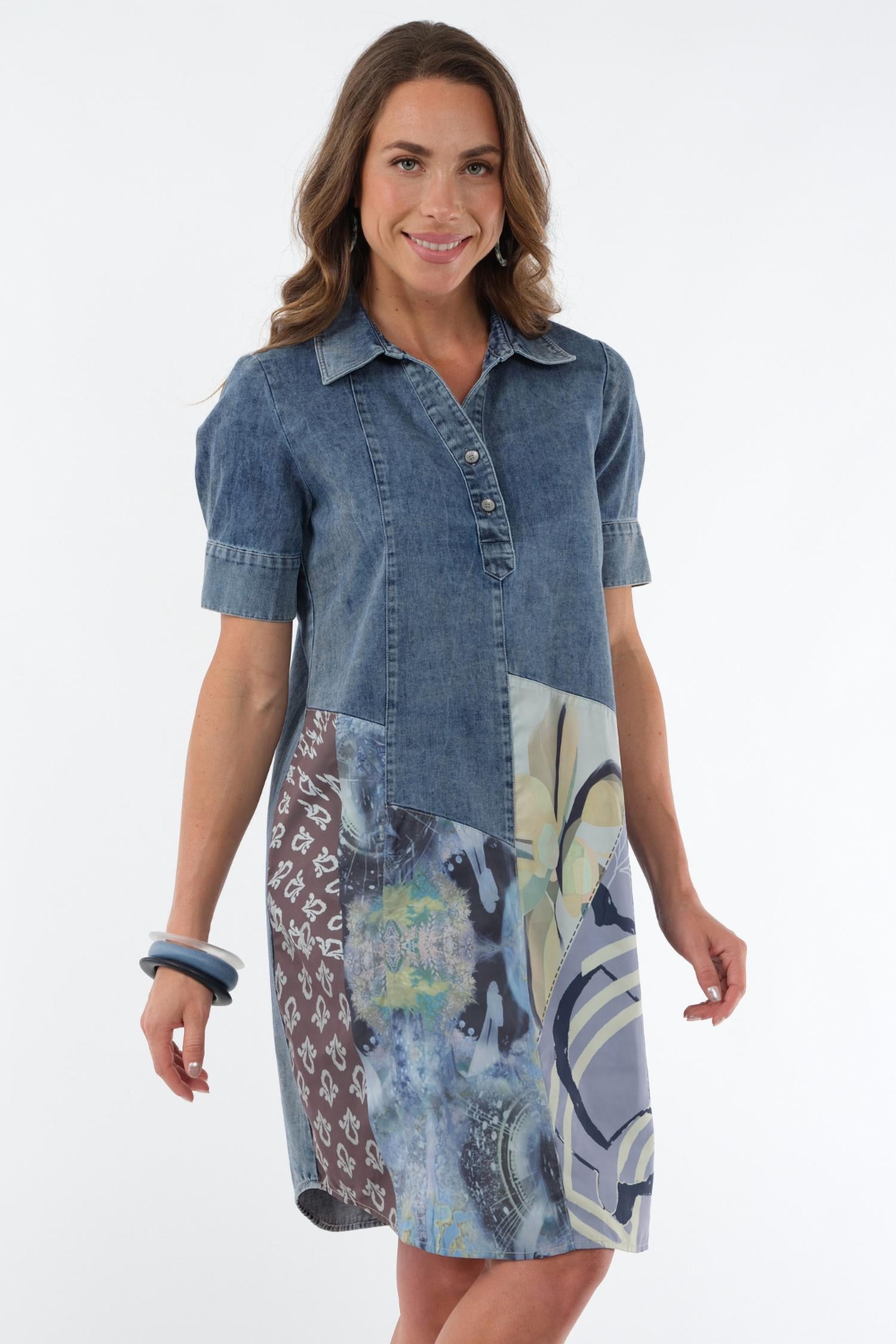 Lior - Rina Mix Media Jean Dress