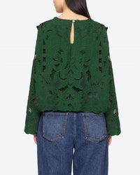 SEA Ceci Top in green - women's blouse - alternate view