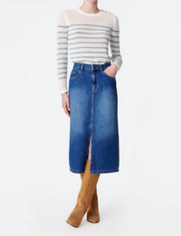 vanessabruno Batista Jean Skirt in royal - women's skirt - alternate view