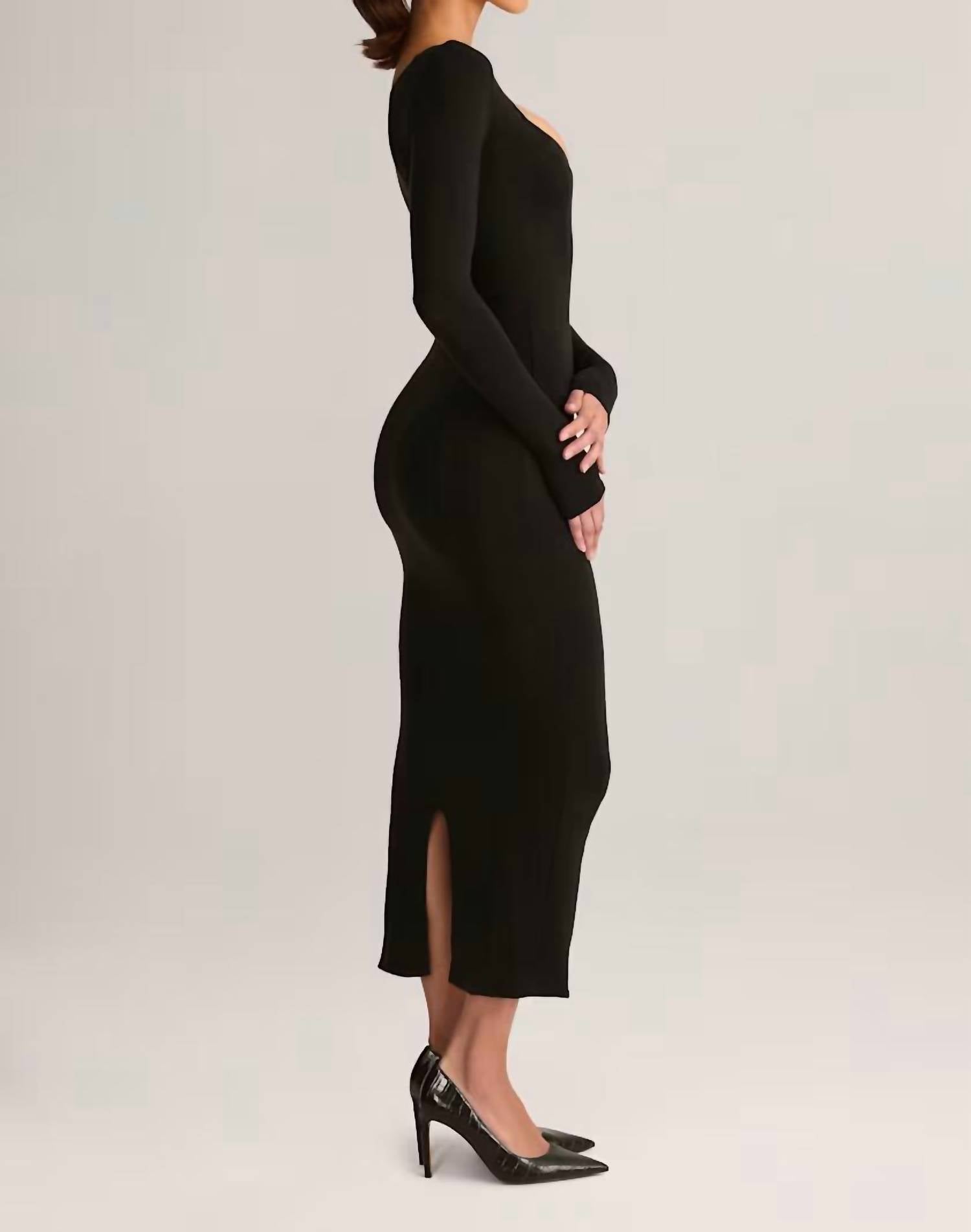 Oh Polly - Ori Long-sleeve Midi Dress