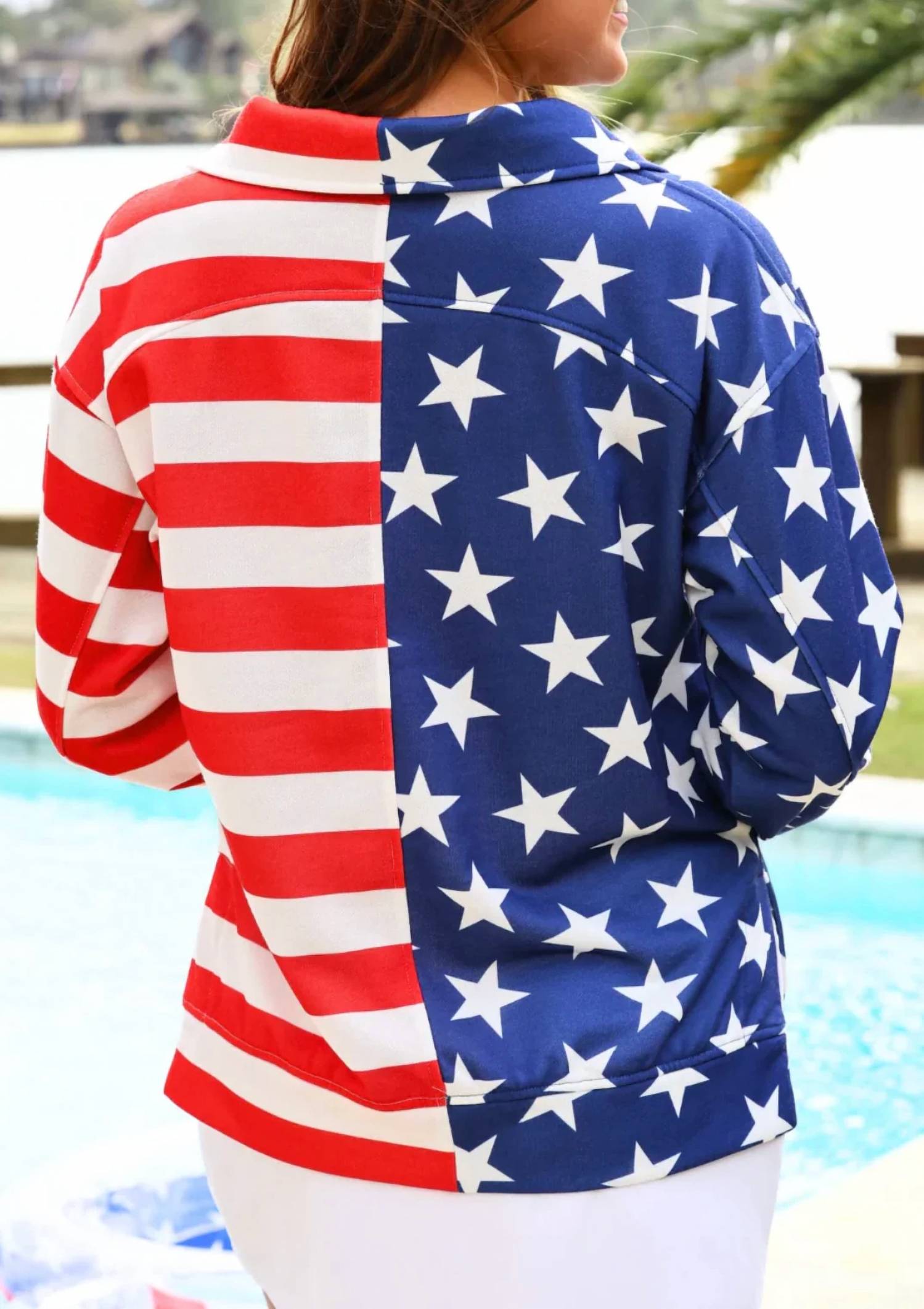 Jess Lea - Stars and Stripes Quarter Zip Pullover