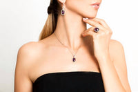Avenue Chic - Women's Amethyst Dangle Set