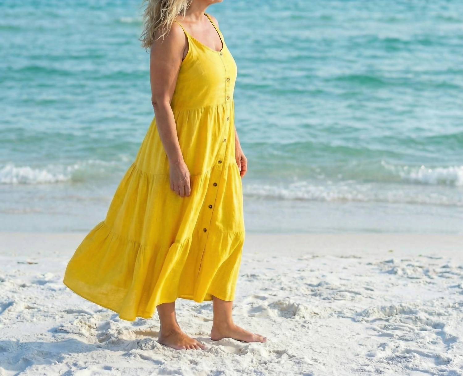 Made In Italy - Viviana Tiered Linen Dress