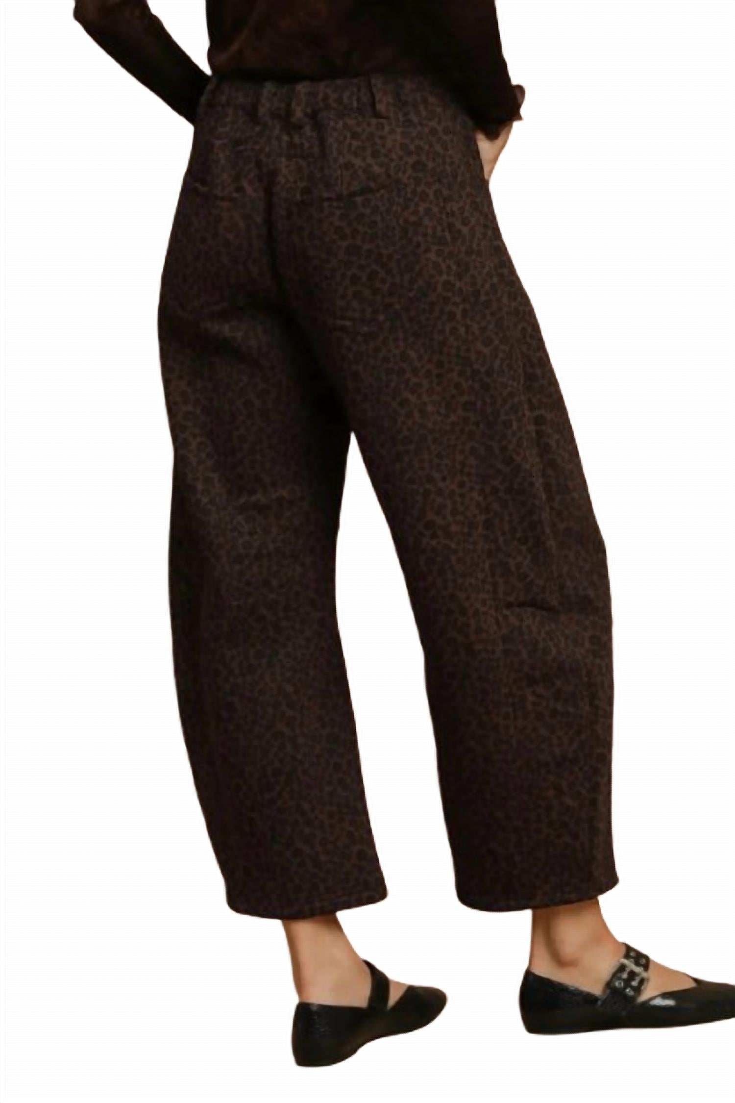 Umgee - Leopard Print Wide Leg Pants