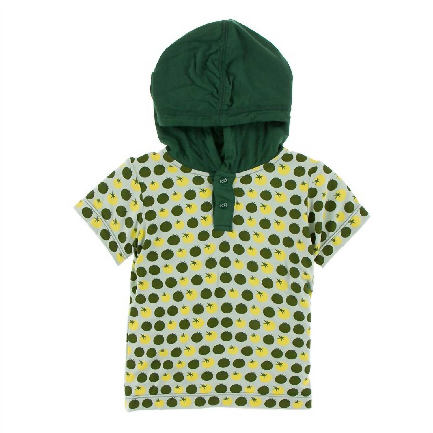 Kickee - Kids' Bamboo Print Short Sleeve Hoodie Tee
