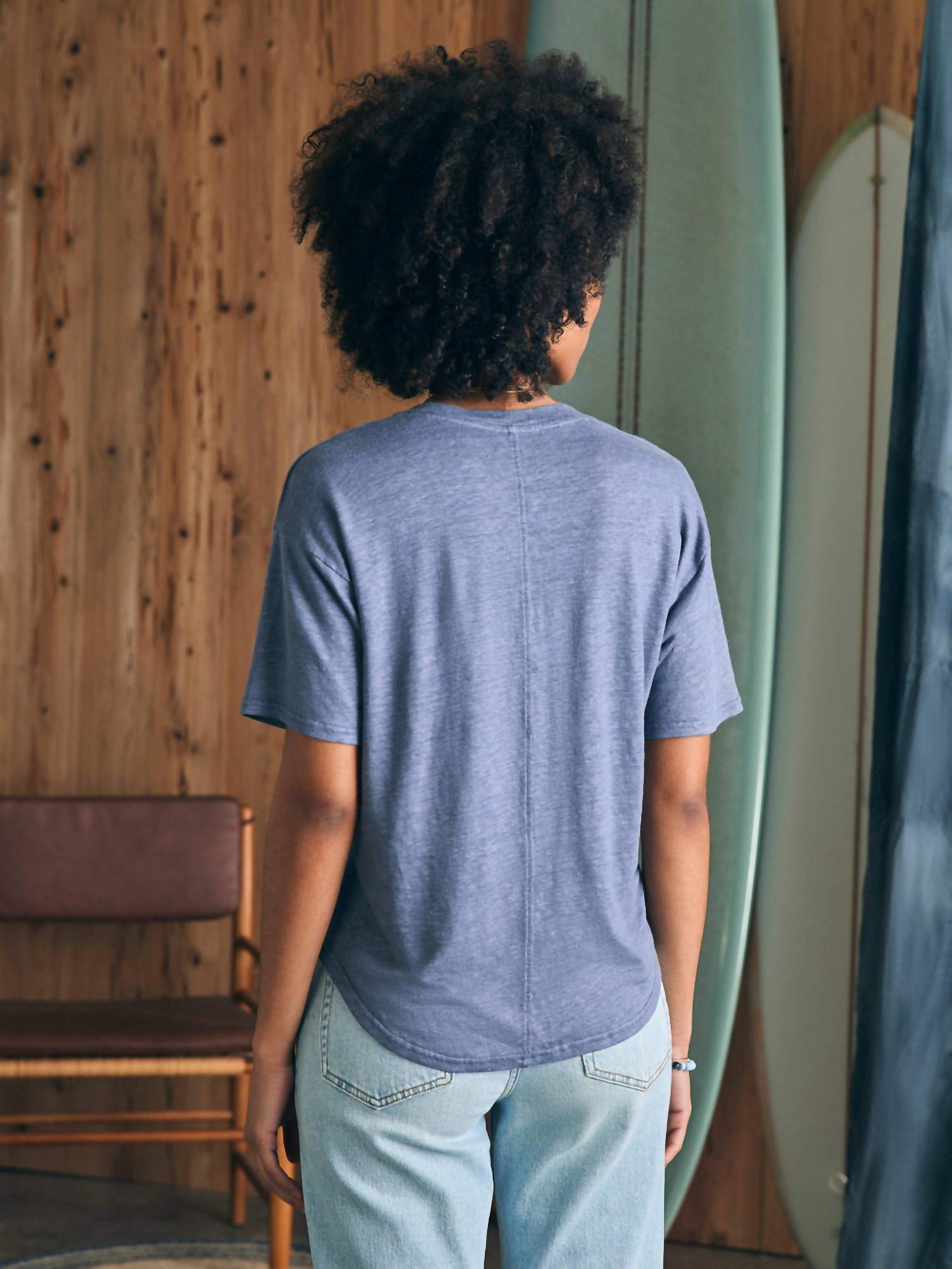 Faherty - Linen V Neck Tee