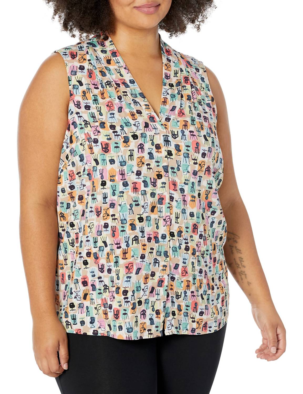 Nic + Zoe Women's Have A Seat Live In Tank Top in tank top in green multi - women's blouse