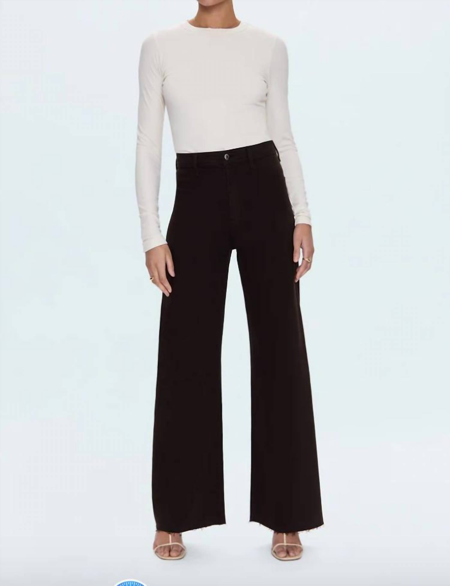 PISTOLA Penny Wide Leg Utility Jeans in mocha - women's pants - detail view
