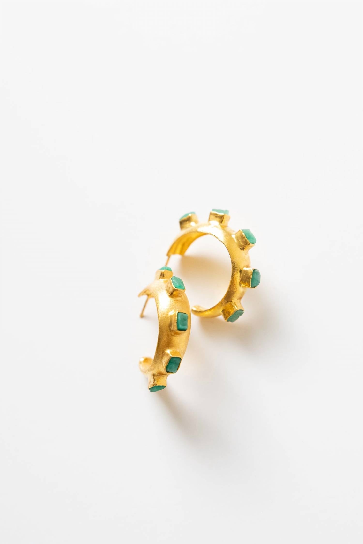 FENOMENA Women's Havana Glow Earrings in gold - women's jewelry - detail view