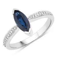 Diana M Jewels - Women's Marquise Natural Sapphire Fashion Ring (1.44 Ct) - Petite