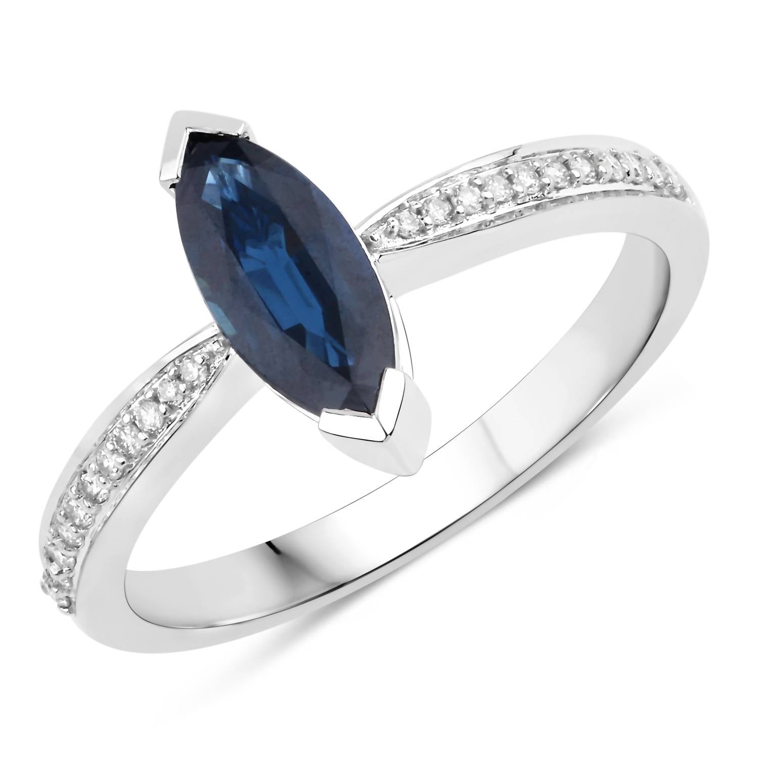 Diana M Jewels - Women's Marquise Natural Sapphire Fashion Ring (1.44 Ct) - Petite