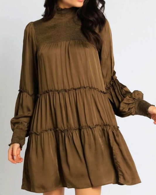 Olivaceous - Meg Mockneck Babydoll Dress