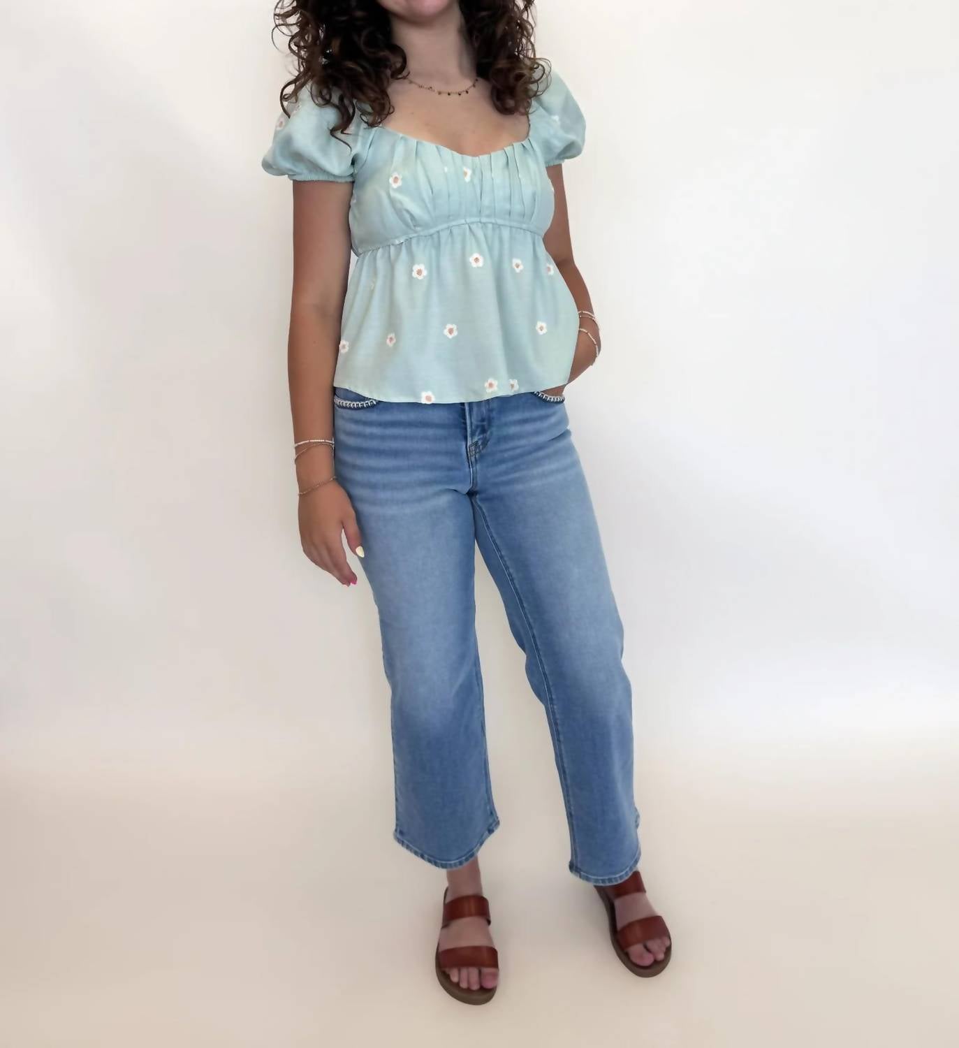 Blu Pepper - Embroidered Daisy Blouse