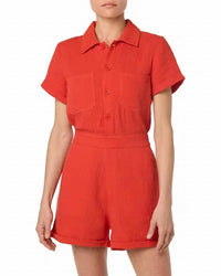Joe's Jeans Gauze Shorts Romper in valiant poppy - women's pants