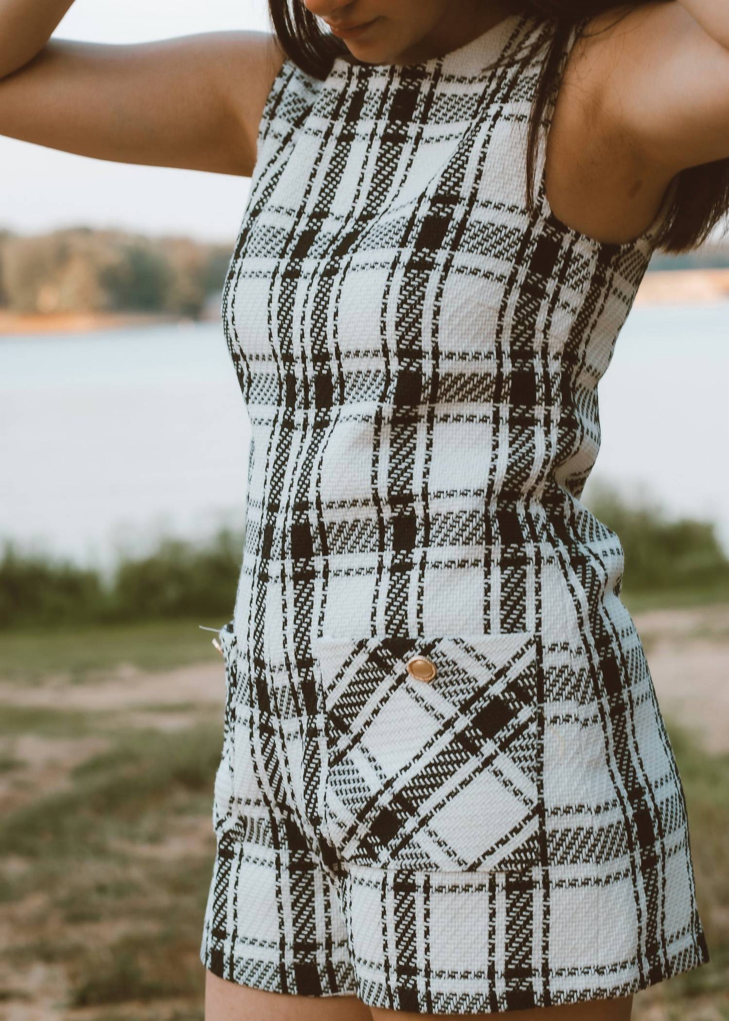 Day + Moon - Blair Plaid Sleeveless Romper