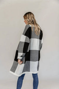 Ampersand Ave - Windowpane Plaid Cardigan - Plus