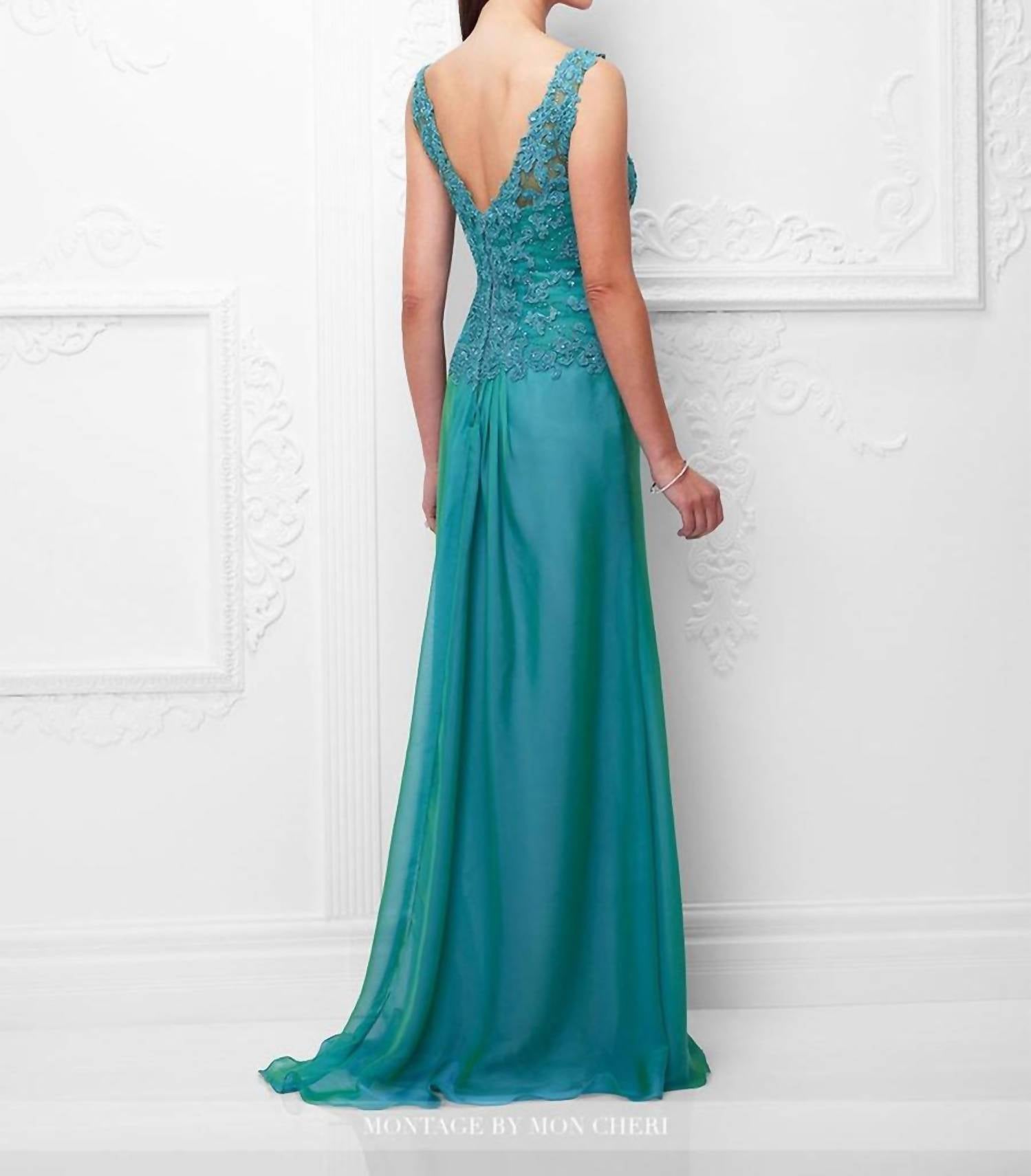 Montage By Mon Cheri - Sleeveless Two-Tone Gown