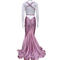JESSICA ANGEL Women's Strappy Maxi Gown in lavender mist - women's dress - detail view