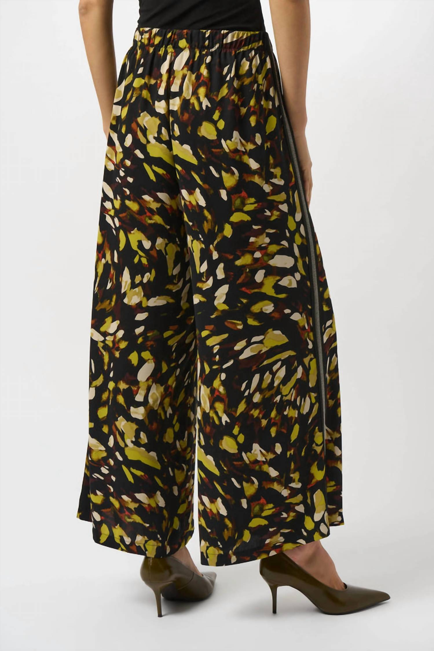 Joseph Ribkoff Animal Print Wide Leg Pant in black multi - women's pants - alternate view