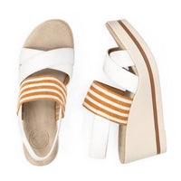 CHARLESTON SHOE CO. Women's Paris Platform Wedge in linen - women's shoe - view 4