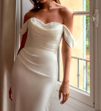 Sincerity - Charmeuse Fit And Flare Wedding Gown