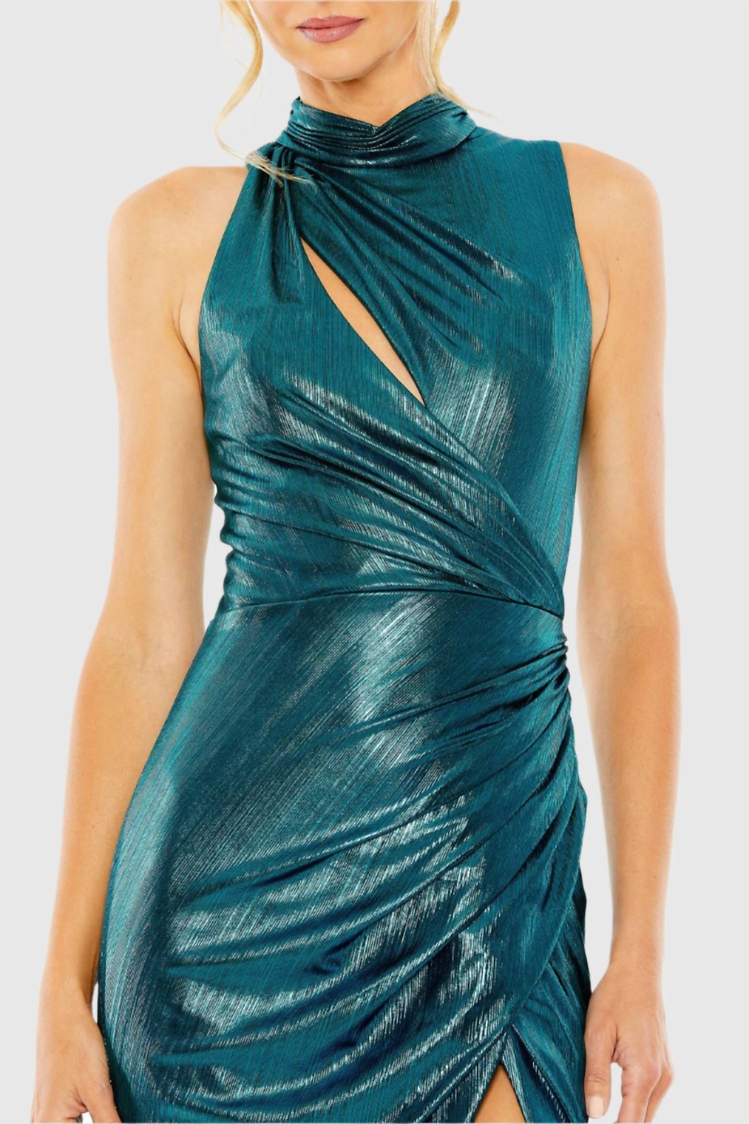 Ieena For Mac Duggal - Sleeveless High Neck Cutout Gown