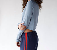 Things Between Lightweight Button-down Cardigan in light blue - women's cardigan - alternate view