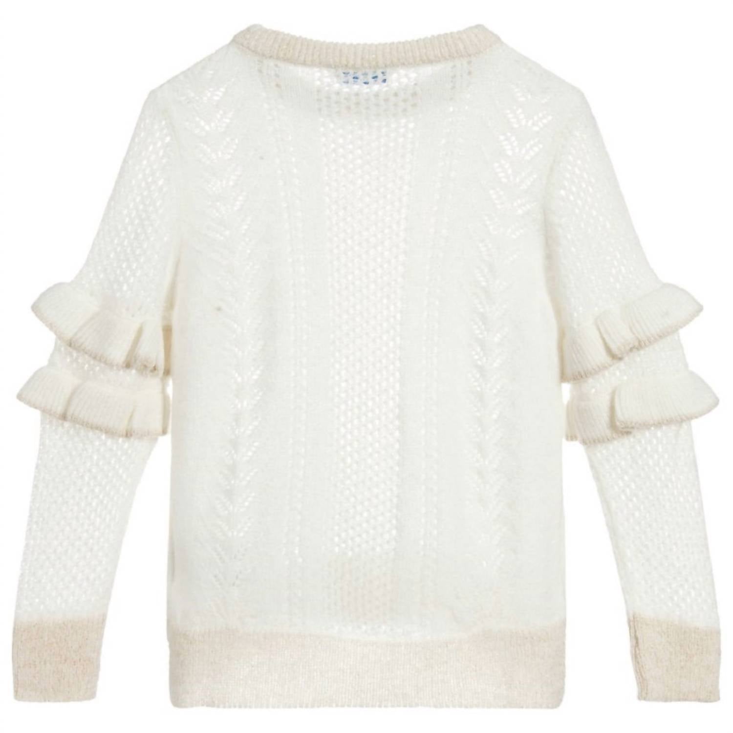 Mayoral - Girl's Ruffle Sleeve Shimmer Sweater