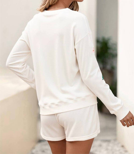 Little Daisy Closet - Long Sleeve Christmas Tree Top And Shorts Lounge Set