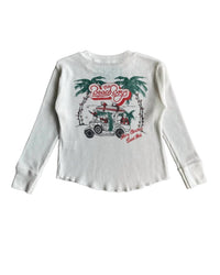 ROWDY SPROUT Kid's Beach Boys Holiday Thermal Top in white - kids' long sleeve top