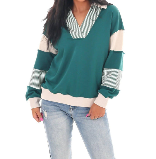 She + Sky - Girl on the Go Colorblock Sweatshirt