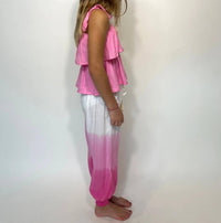SKEMO Girls' Solid Tie Top in pink - kids' tank top - detail view