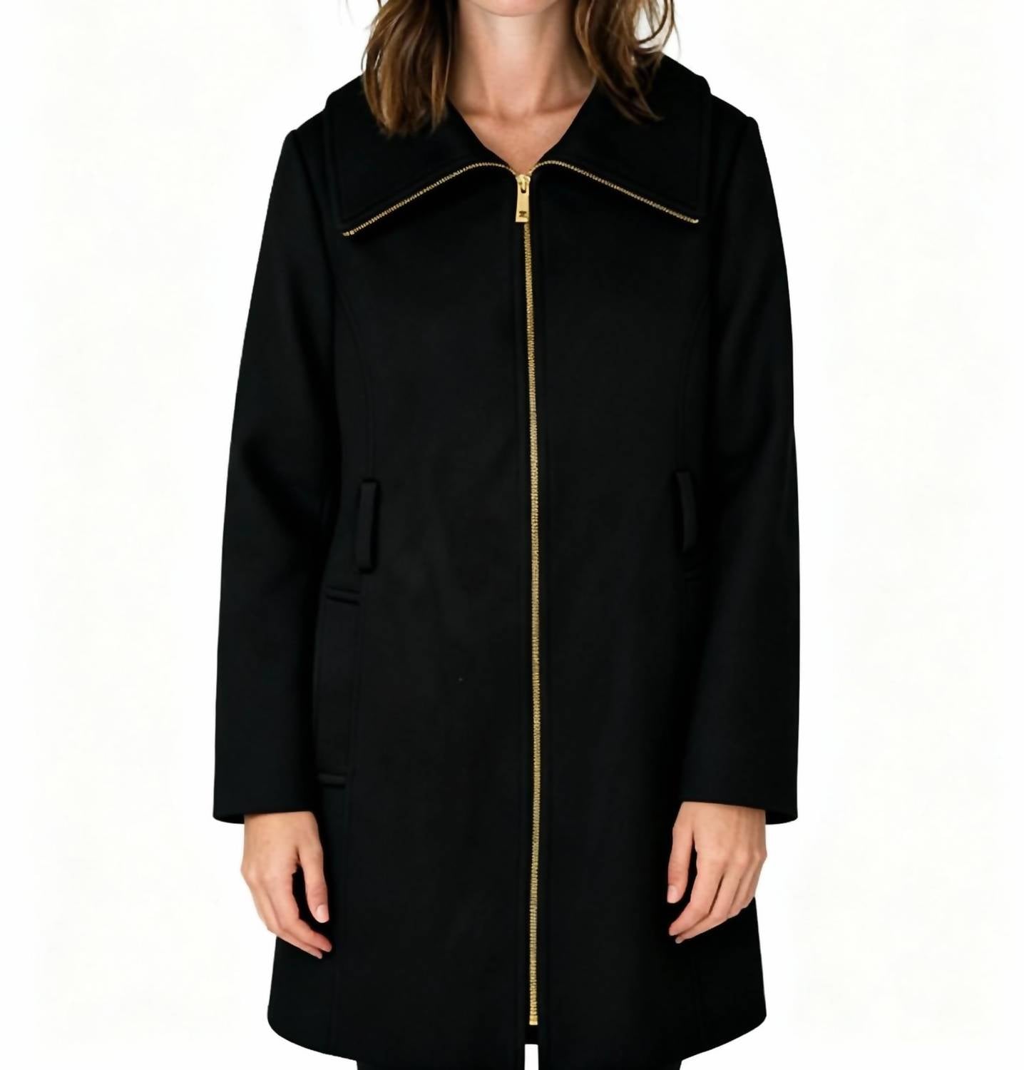 Michael Kors - Unisex Front Zip Wool Blend Coat