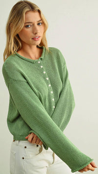 Miou Muse - Light Weight Button Front Cardigan