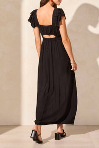 Tribal - Ruffle Shoulders Fashion Dress