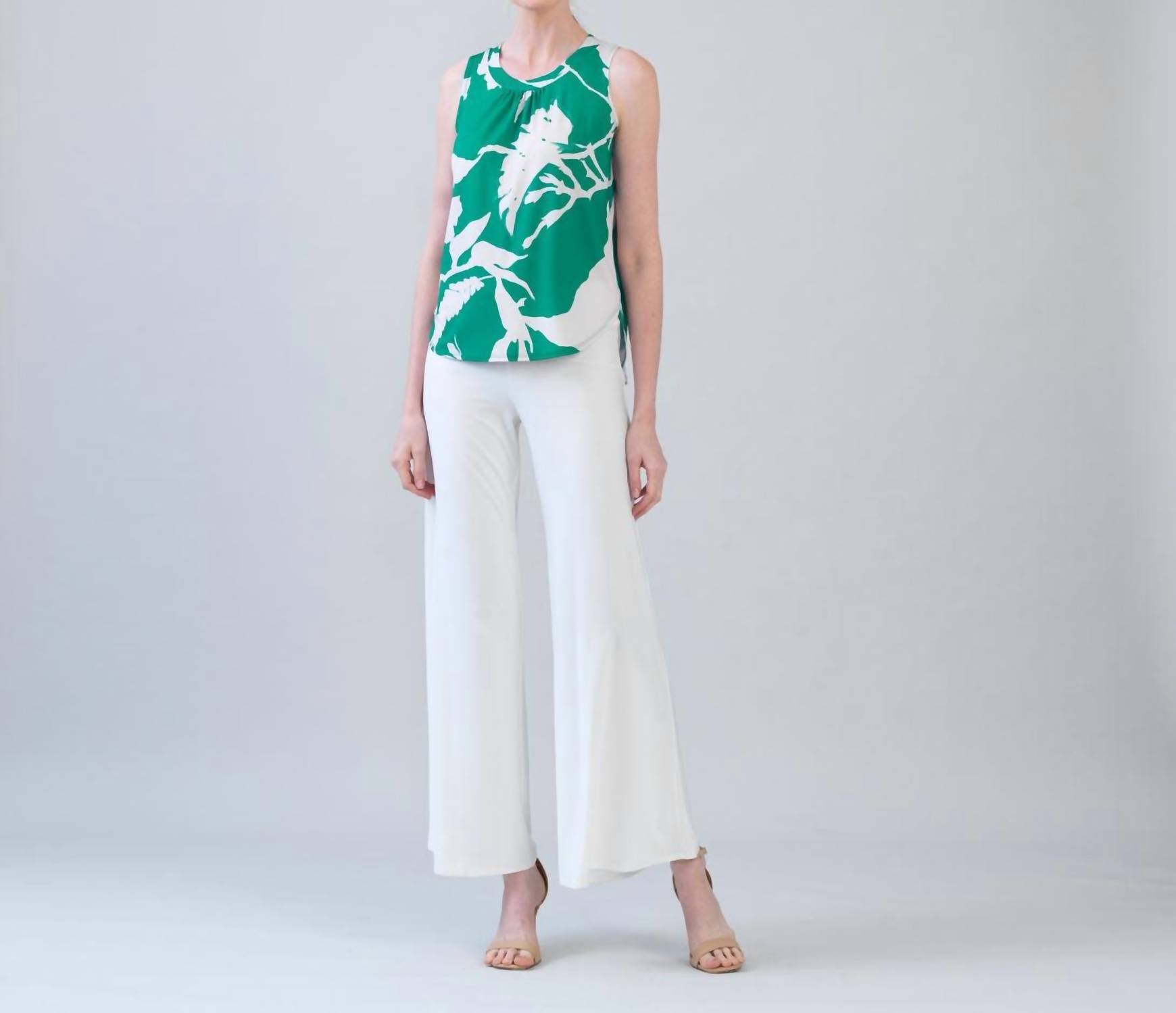 Clara Sun Woo - Floral Print Soft Knit Tank Blouse