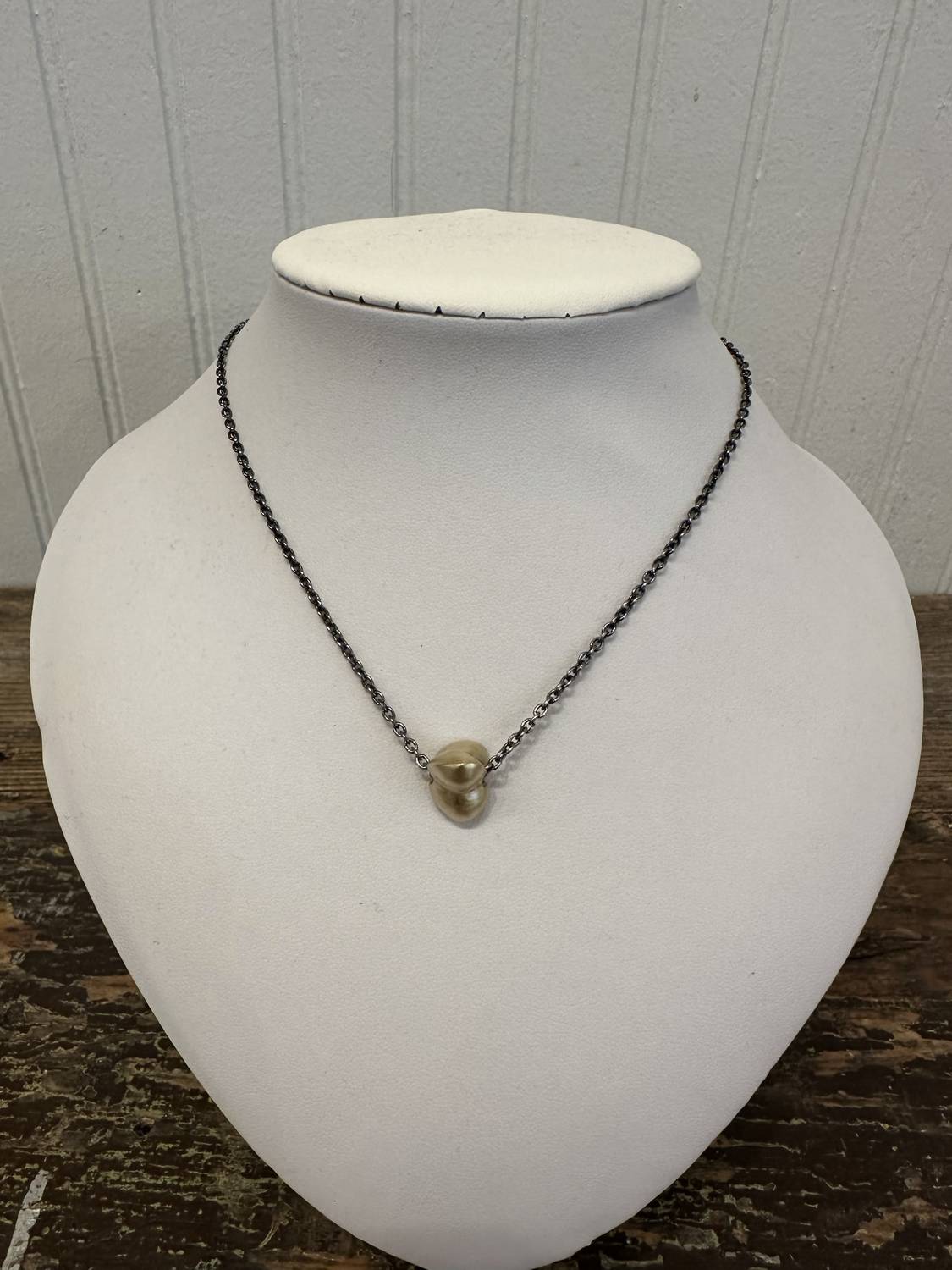 Lisa Ziff Designs - 10k Acorn Necklace With Rho Chain