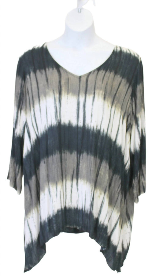 Modesce - Women's Tie Dye Shark Bite Hem Tunic - PLUS