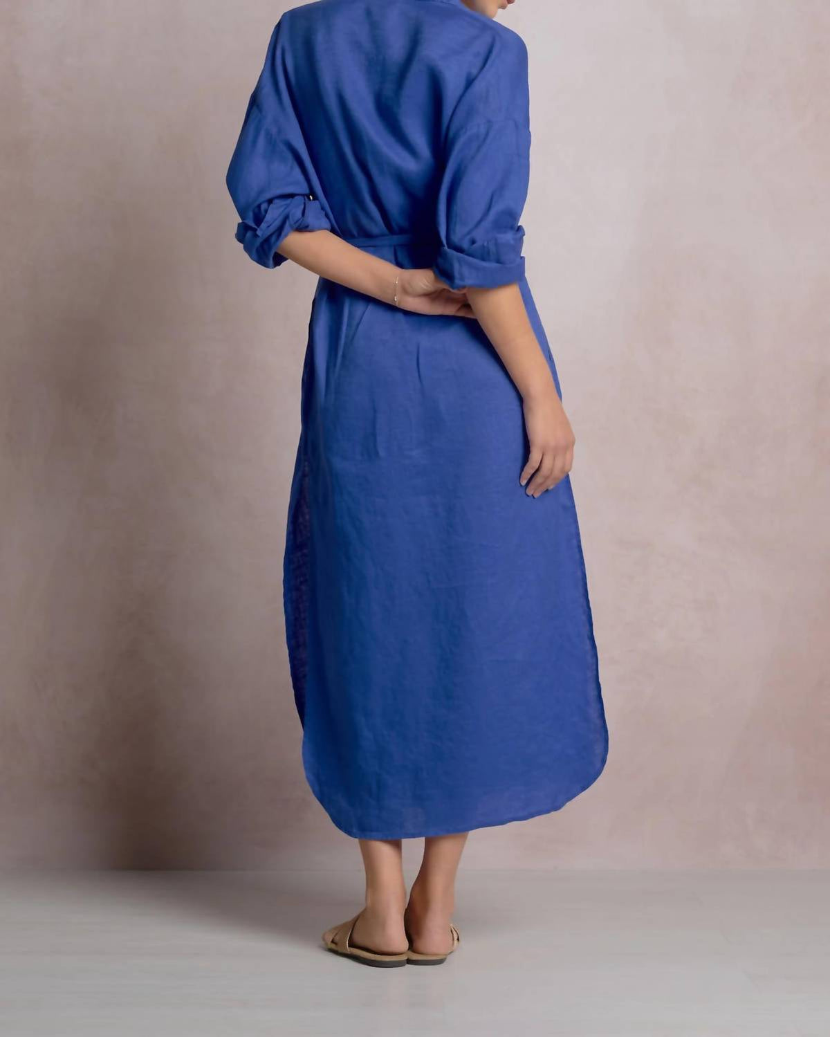 Elan - Solid Maxi Shirt Dress
