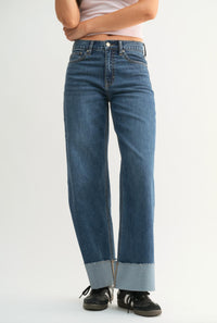 Just Black Denim - Cuffed Wide Ankle Jeans