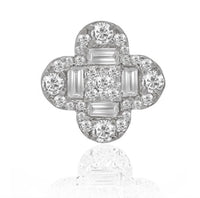 Diana M Jewels - 1.30 Cts Diamond Clover Stud Earrings