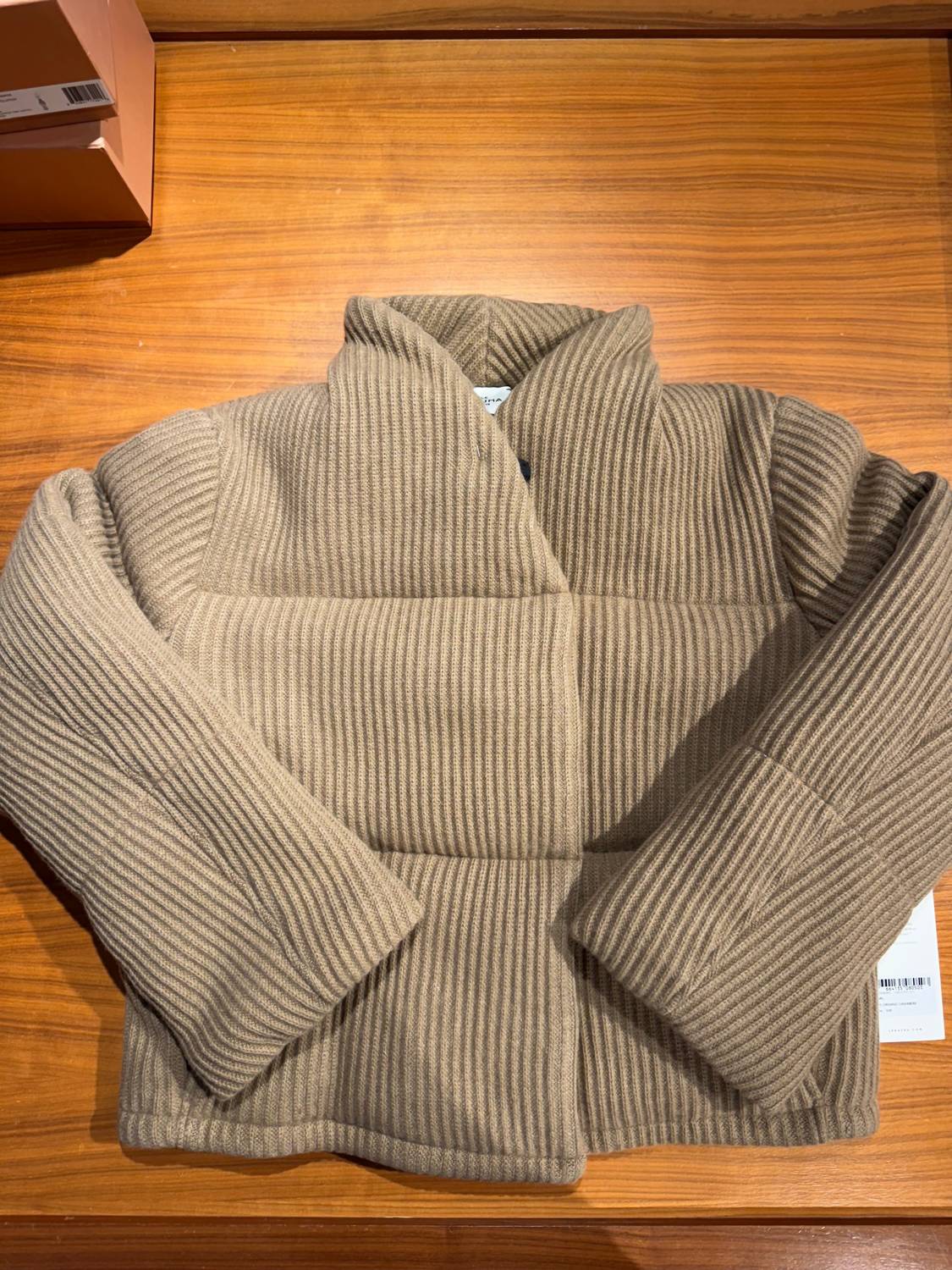 Le Kasha Linz Cashmere Puffer Jacket in camel - women's jacket - alternate view