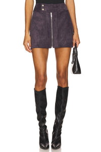Amanda Uprichard Becker Mini Skirt in graphite suede - women's skirt