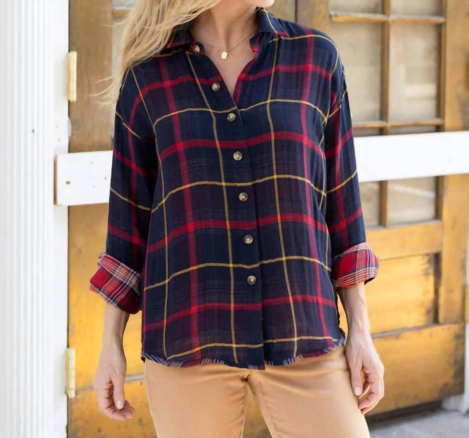 Grace And Lace - Reversible Plaid Shirt