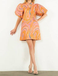 Thml - Puff Sleeve Textured Mini Dress