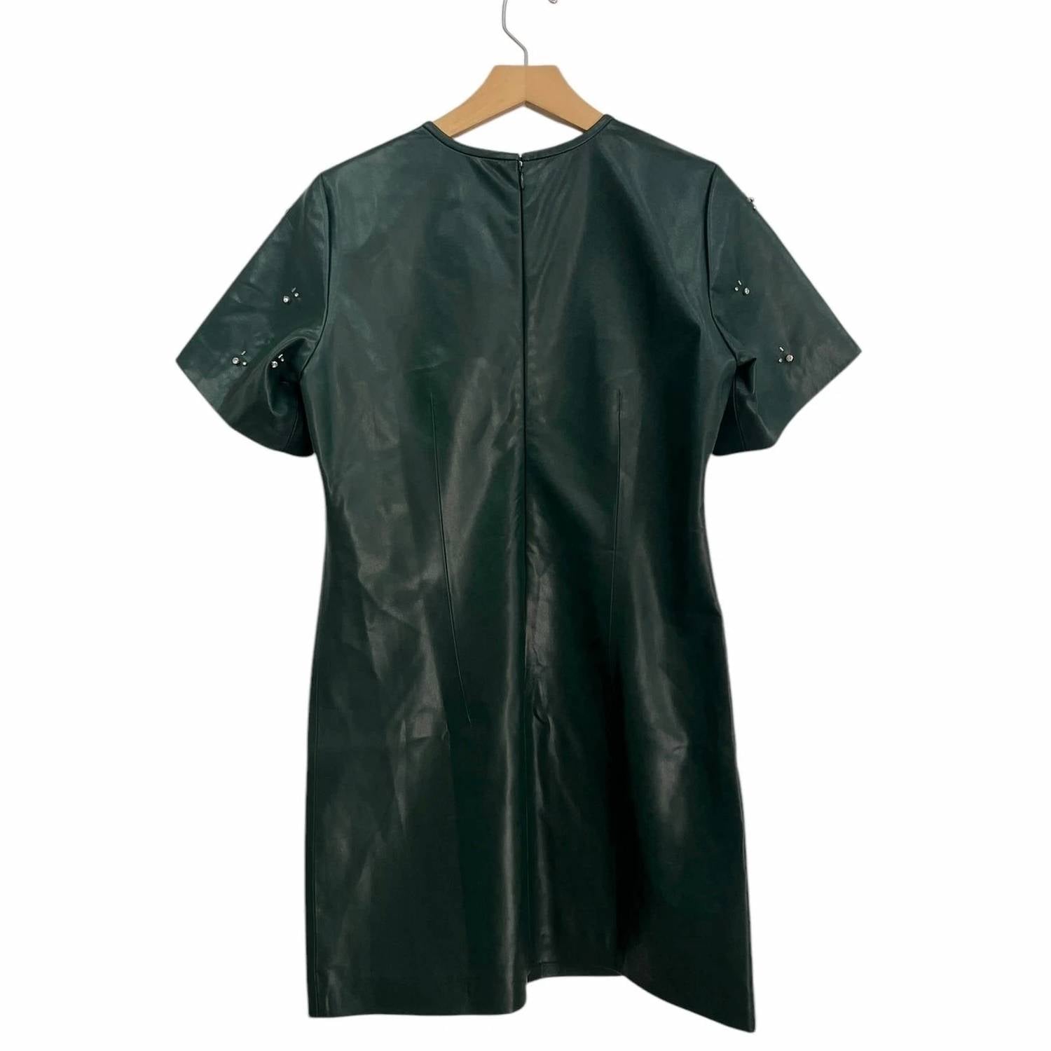 J.Crew - Embellished Faux Leather Mini Dress