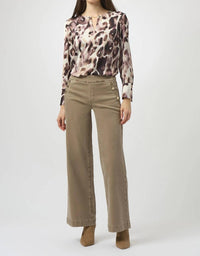 Joseph Ribkoff - Animal Print Keyhole Neck Top