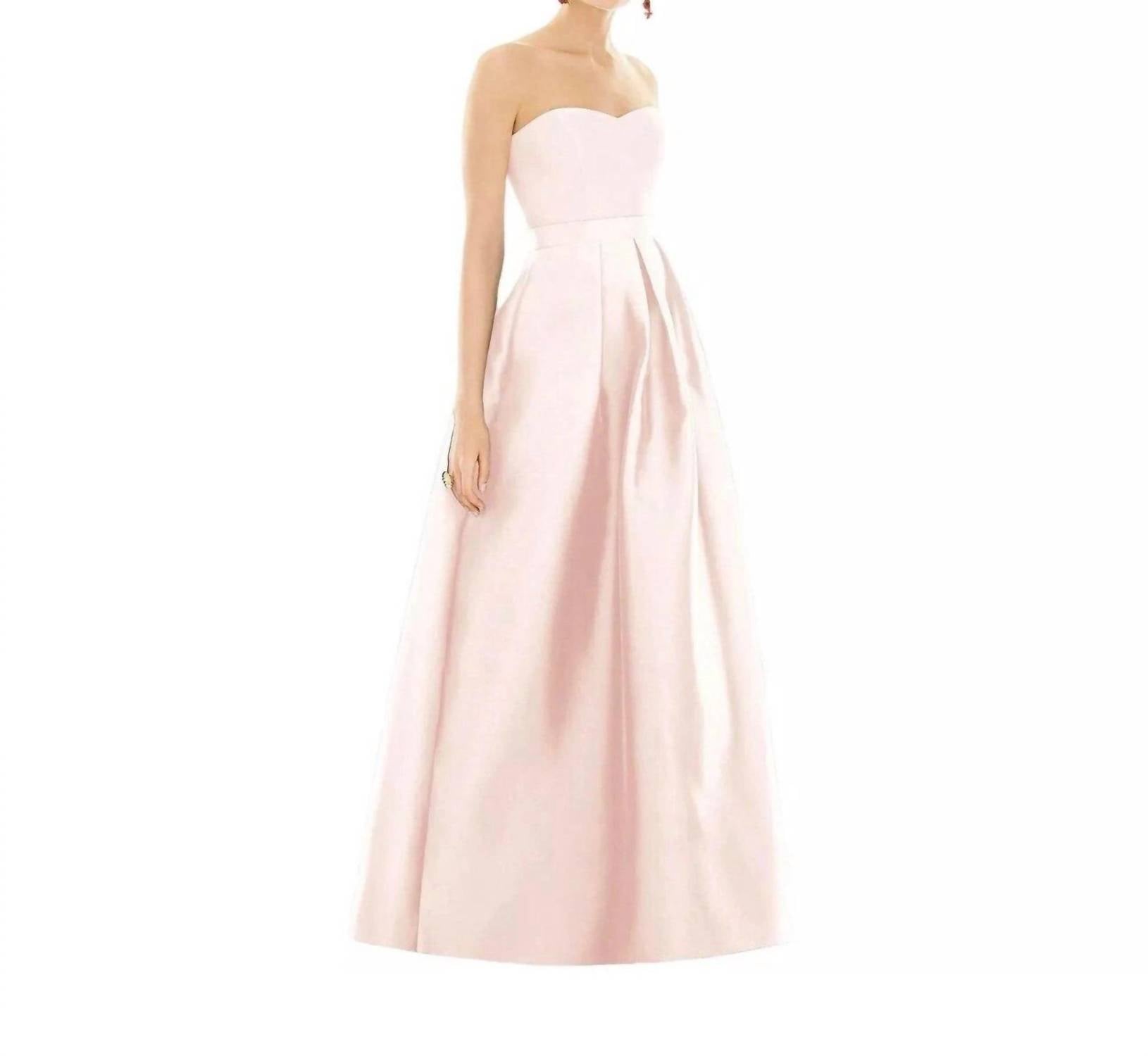 Alfred Sung - Strapless Sweetheart Satin Gown Dress