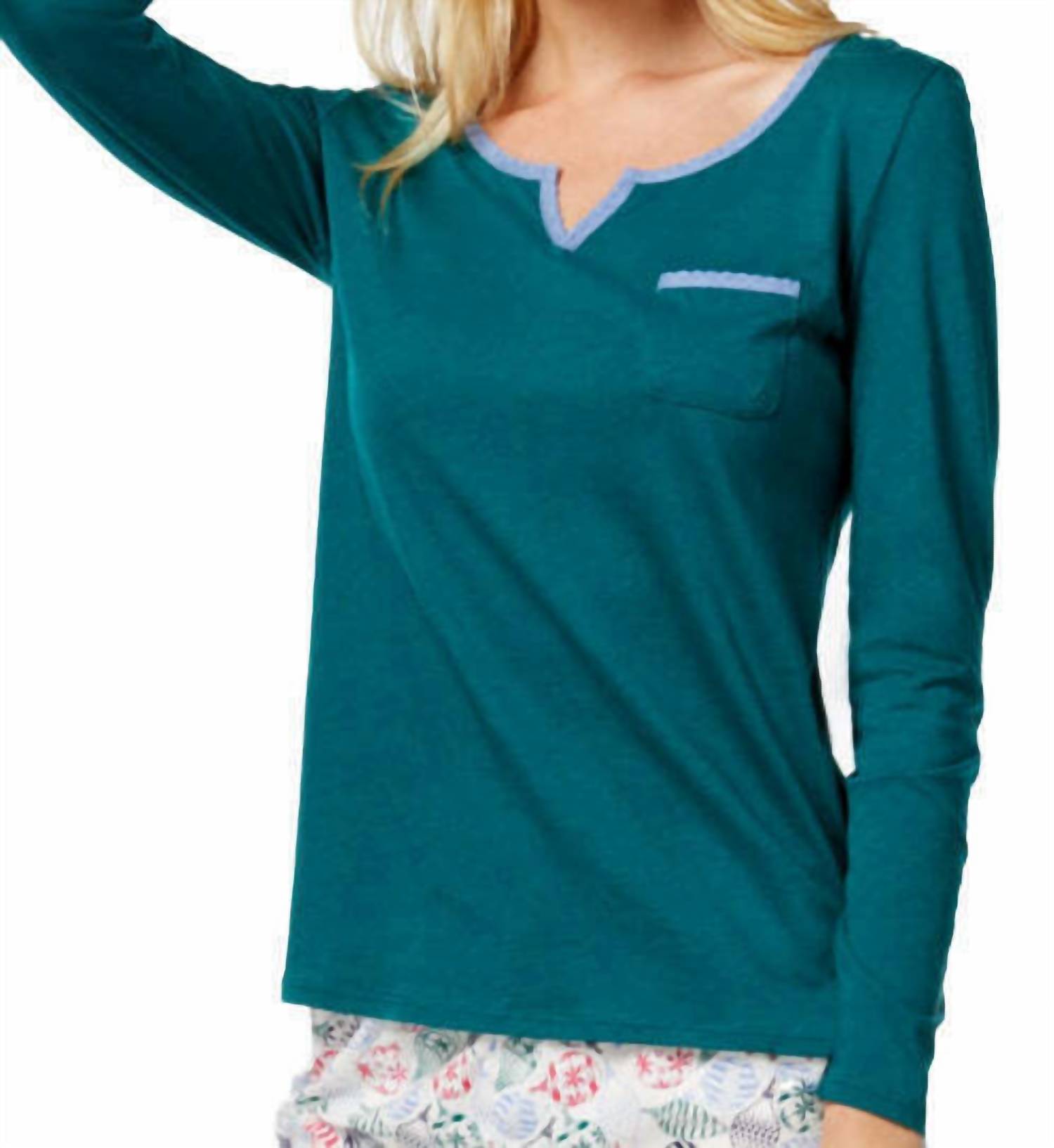 Nautica - Lace Design Long Sleeve Pajama Top