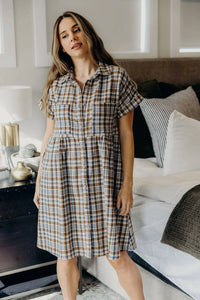 Mikarose - Harvest Plaid Short Sleeve Dress
